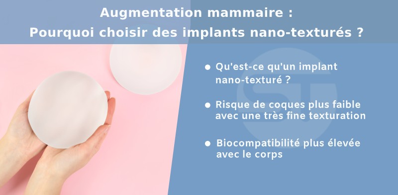 Implants nano-texturés choisis par une femme pour son augmentation mammaire