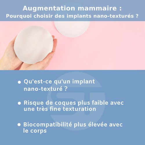 Implants nano-texturés choisis par une femme pour son augmentation mammaire