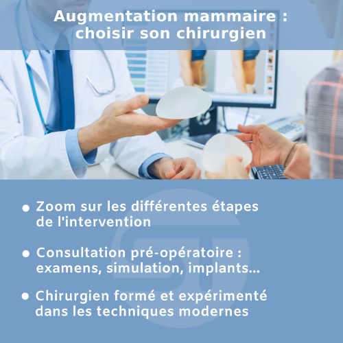 Chirurgien qui conseille une patiente pour son augmentation mammaire